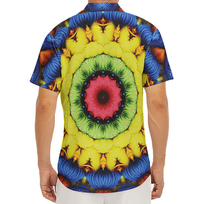 Colorful Kaleidoscope Print Men's Deep V-Neck Shirt