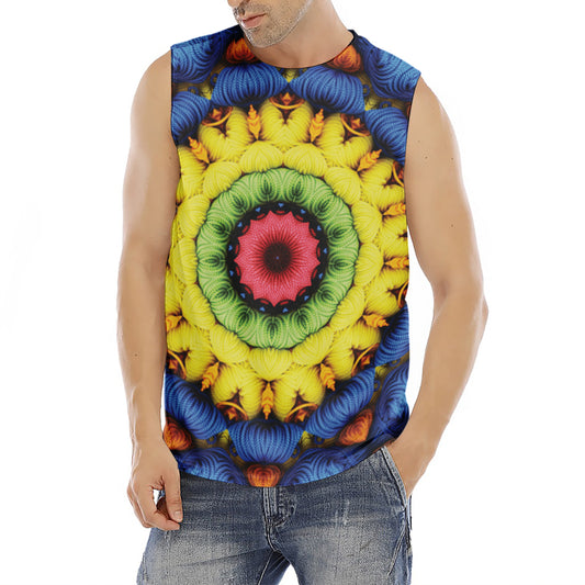 Colorful Kaleidoscope Print Men's Fitness Tank Top