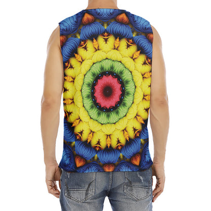 Colorful Kaleidoscope Print Men's Fitness Tank Top