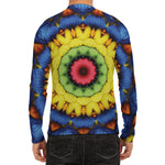 Colorful Kaleidoscope Print Men's Long Sleeve Rash Guard