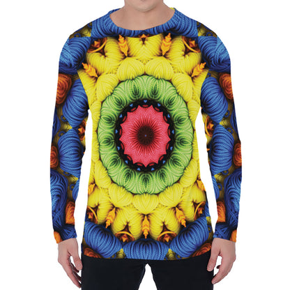 Colorful Kaleidoscope Print Men's Long Sleeve T-Shirt