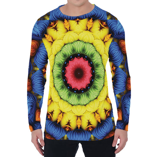 Colorful Kaleidoscope Print Men's Long Sleeve T-Shirt