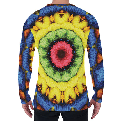 Colorful Kaleidoscope Print Men's Long Sleeve T-Shirt