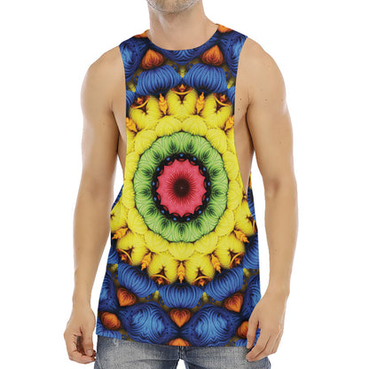 Colorful Kaleidoscope Print Men's Muscle Tank Top