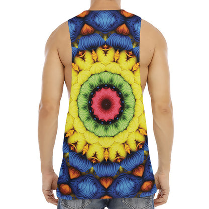 Colorful Kaleidoscope Print Men's Muscle Tank Top
