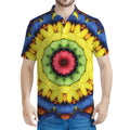 Colorful Kaleidoscope Print Men's Polo Shirt