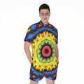 Colorful Kaleidoscope Print Men's Romper