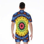 Colorful Kaleidoscope Print Men's Rompers
