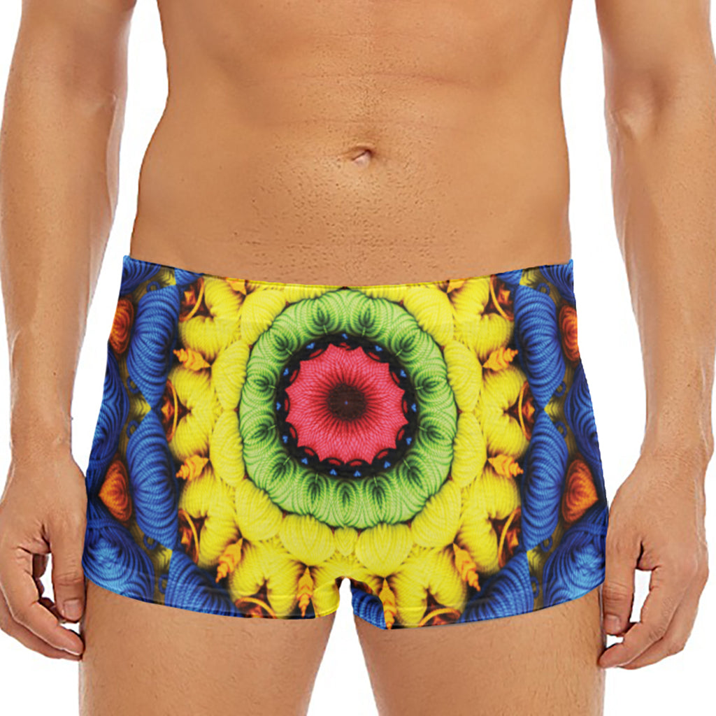 Colorful Kaleidoscope Print Men's Short Boxer Briefs