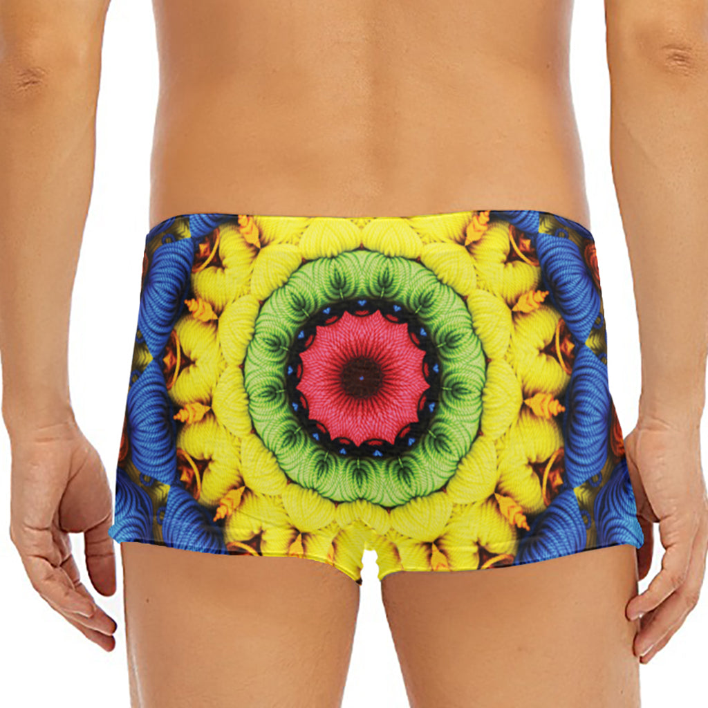 Colorful Kaleidoscope Print Men's Short Boxer Briefs
