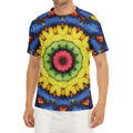 Colorful Kaleidoscope Print Men's Short Sleeve Rash Guard