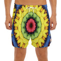 Colorful Kaleidoscope Print Men's Split Running Shorts