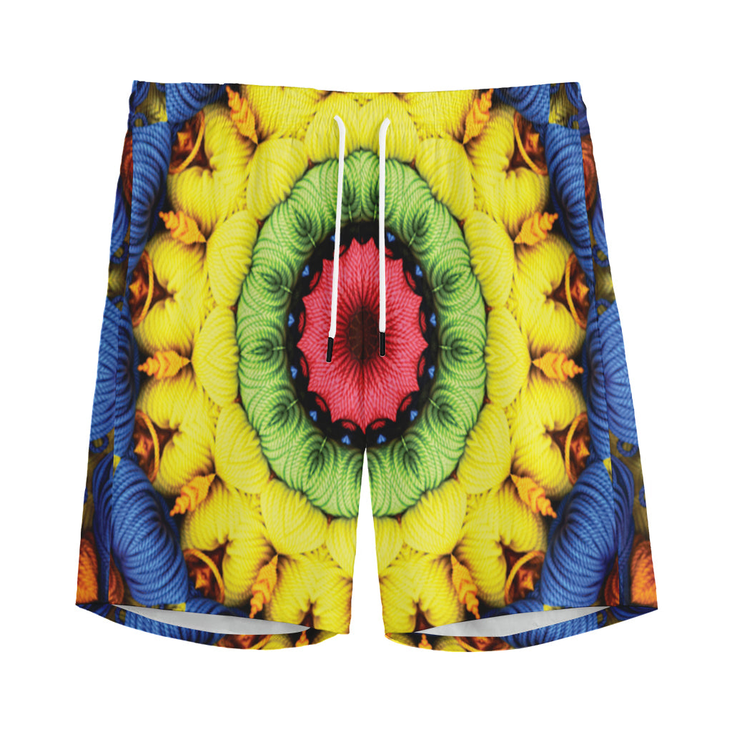 Colorful Kaleidoscope Print Men's Sports Shorts