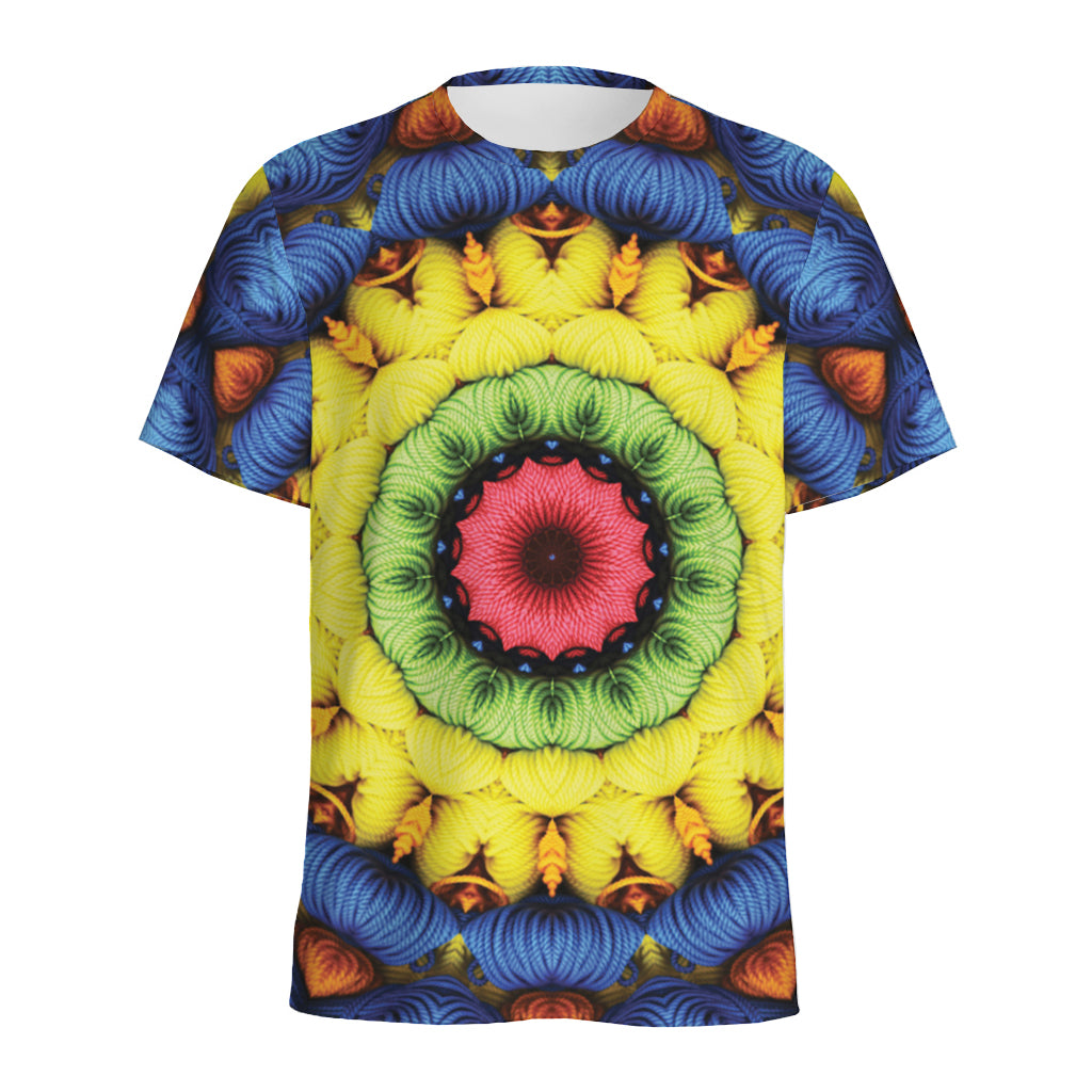 Colorful Kaleidoscope Print Men's Sports T-Shirt