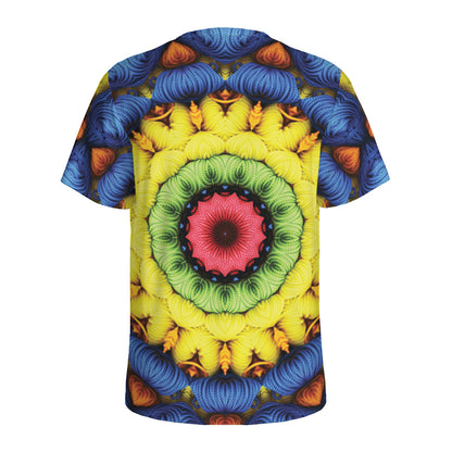 Colorful Kaleidoscope Print Men's Sports T-Shirt
