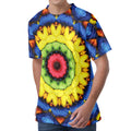 Colorful Kaleidoscope Print Men's Velvet T-Shirt