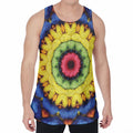 Colorful Kaleidoscope Print Men's Velvet Tank Top