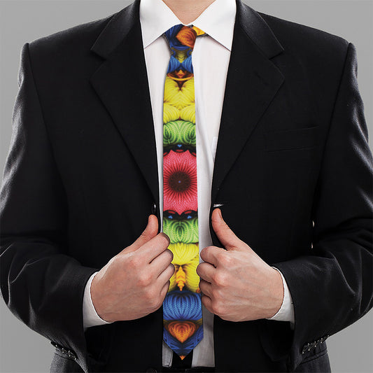 Colorful Kaleidoscope Print Necktie