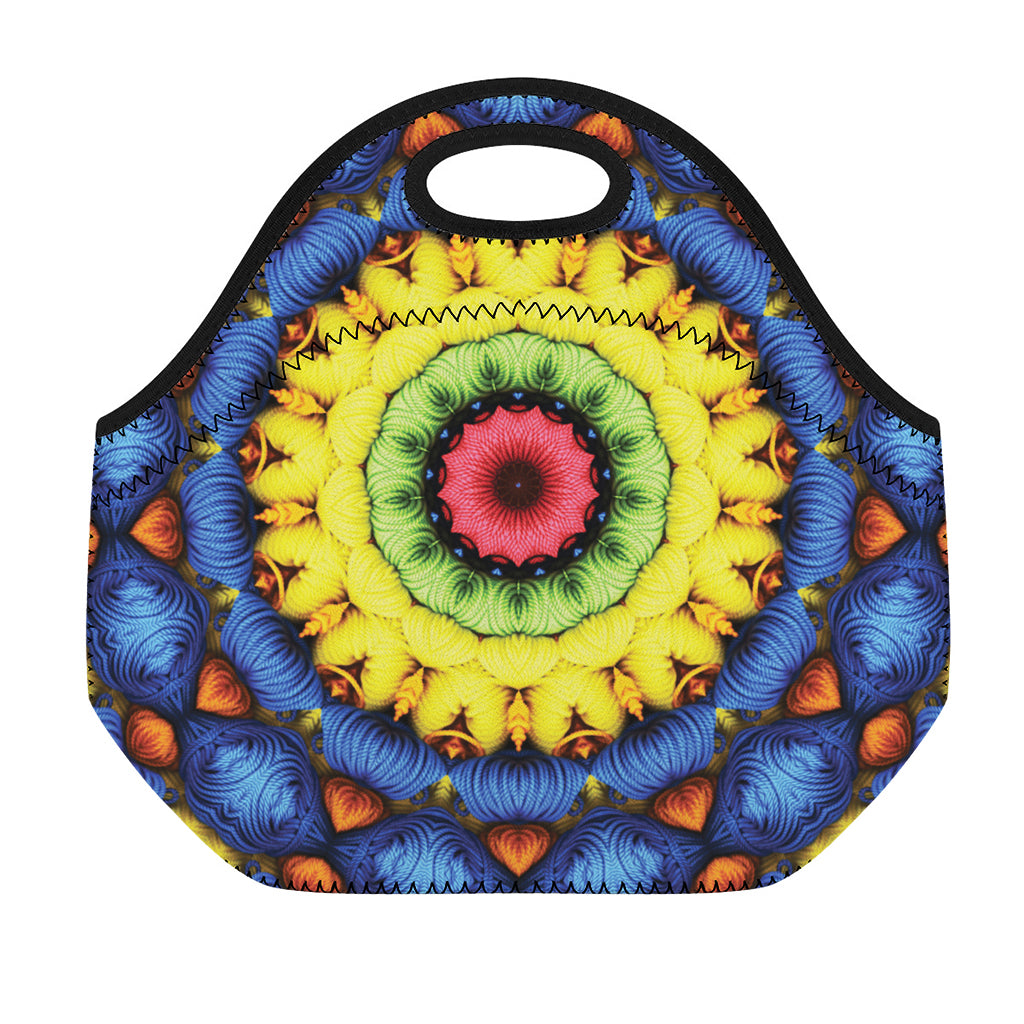 Colorful Kaleidoscope Print Neoprene Lunch Bag