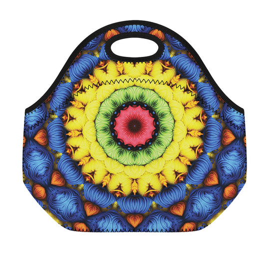 Colorful Kaleidoscope Print Neoprene Lunch Bag
