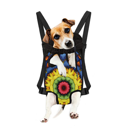Colorful Kaleidoscope Print Pet Carrier Backpack