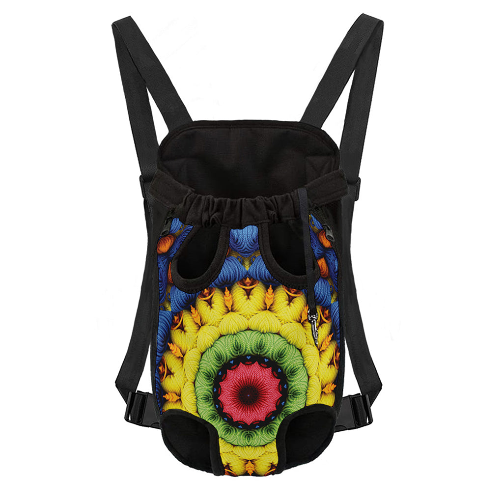 Colorful Kaleidoscope Print Pet Carrier Backpack
