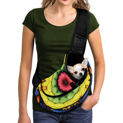 Colorful Kaleidoscope Print Pet Sling Carrier