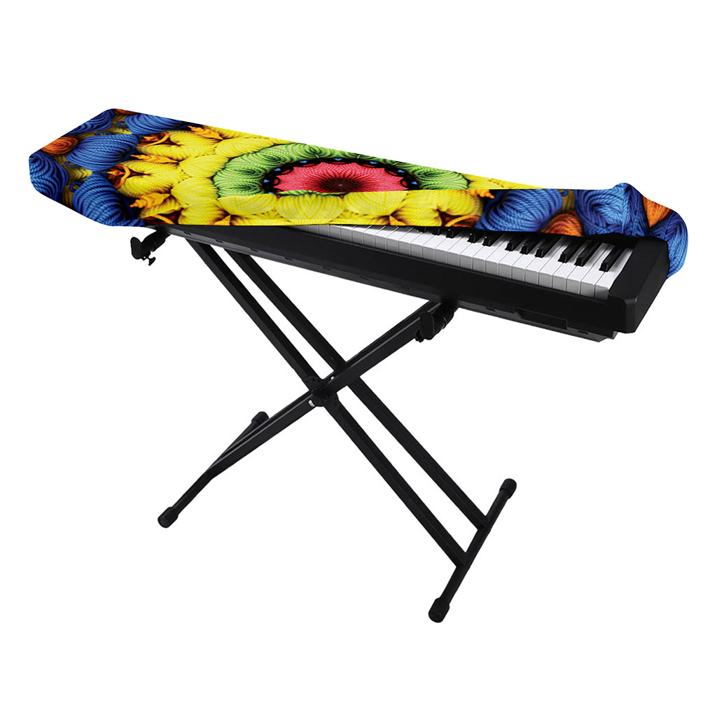 Colorful Kaleidoscope Print Piano Keyboard Cover