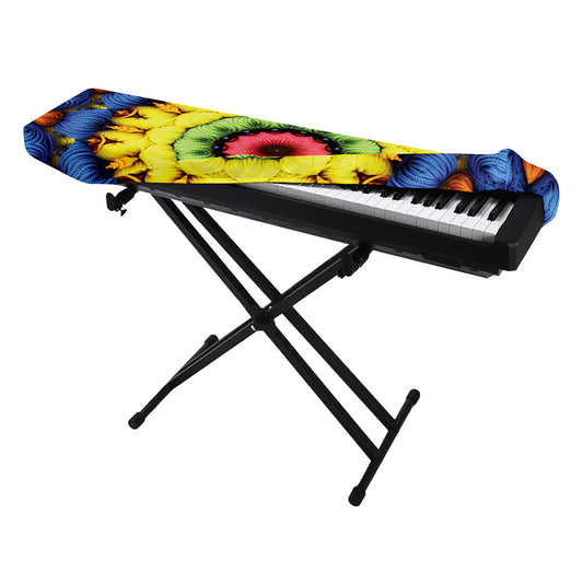 Colorful Kaleidoscope Print Piano Keyboard Cover