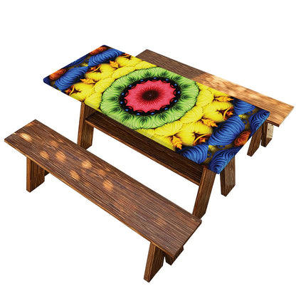 Colorful Kaleidoscope Print Picnic Table Cover