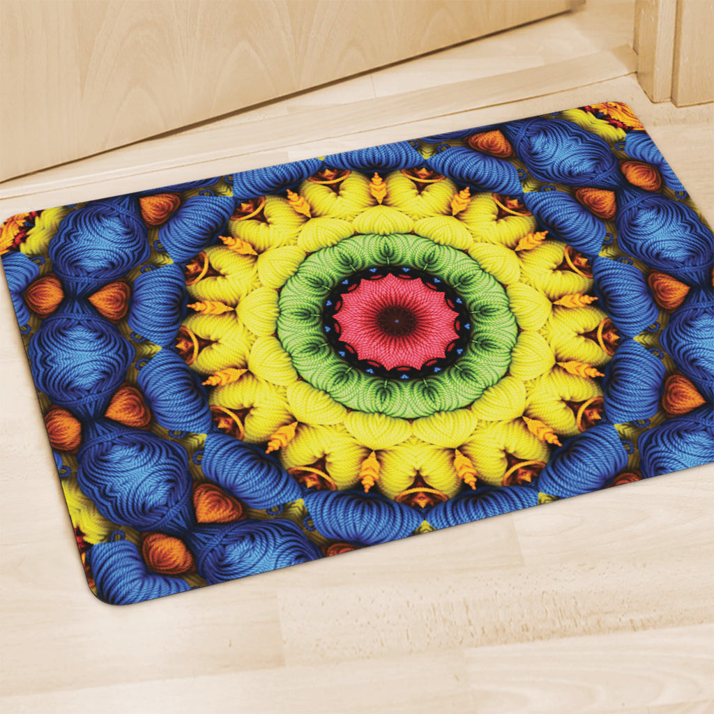 Colorful Kaleidoscope Print Polyester Doormat