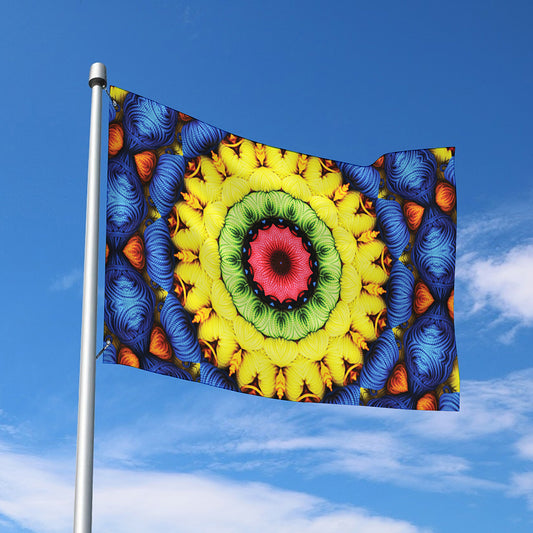Colorful Kaleidoscope Print Polyester Flag