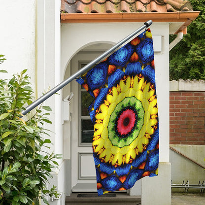 Colorful Kaleidoscope Print Polyester Flag