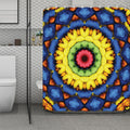 Colorful Kaleidoscope Print Polyester Shower Curtain