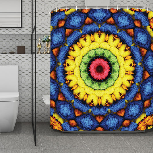 Colorful Kaleidoscope Print Polyester Shower Curtain