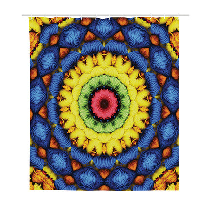 Colorful Kaleidoscope Print Polyester Shower Curtain