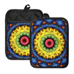 Colorful Kaleidoscope Print Pot Holders With Pocket