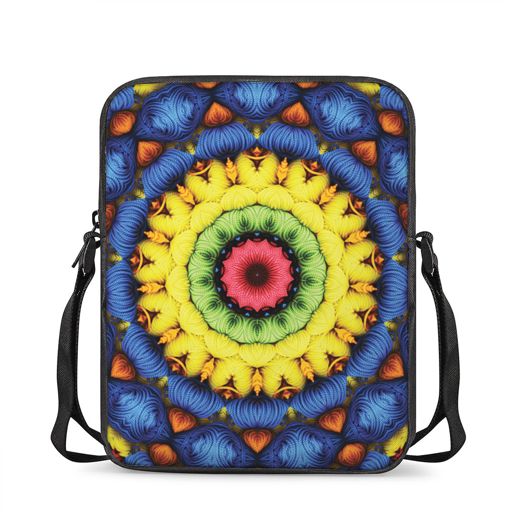 Colorful Kaleidoscope Print Rectangular Crossbody Bag