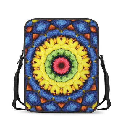 Colorful Kaleidoscope Print Rectangular Crossbody Bag