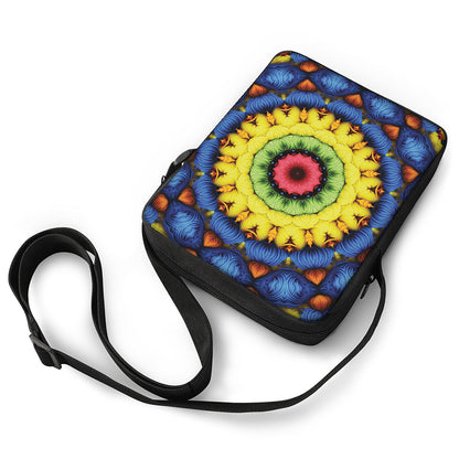 Colorful Kaleidoscope Print Rectangular Crossbody Bag