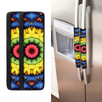 Colorful Kaleidoscope Print Refrigerator Handle Covers