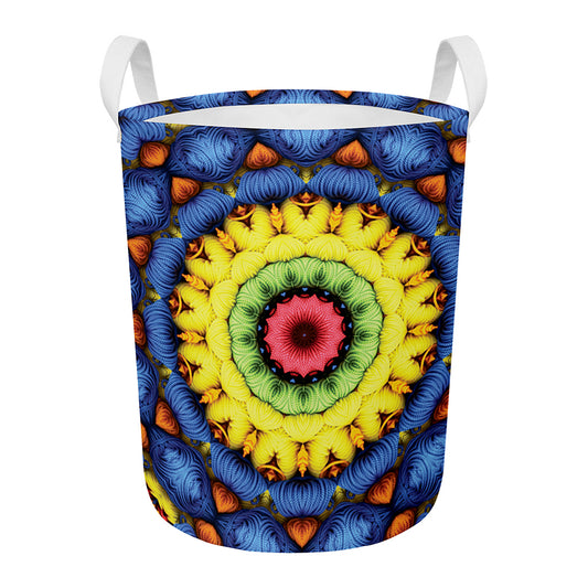 Colorful Kaleidoscope Print Round Laundry Basket