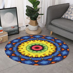 Colorful Kaleidoscope Print Round Rug