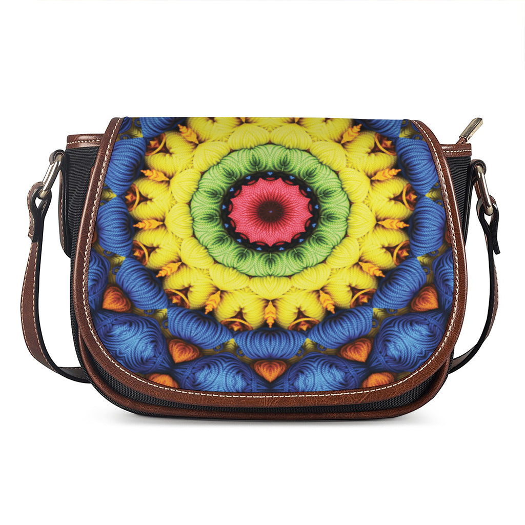 Colorful Kaleidoscope Print Saddle Bag
