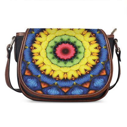 Colorful Kaleidoscope Print Saddle Bag