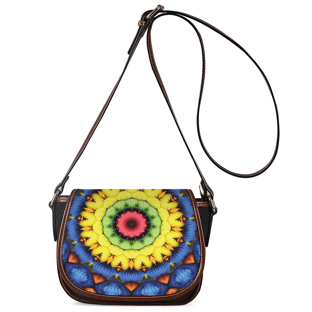 Colorful Kaleidoscope Print Saddle Bag