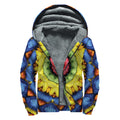 Colorful Kaleidoscope Print Sherpa Lined Zip Up Hoodie