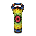 Colorful Kaleidoscope Print Single Neoprene Wine Tote