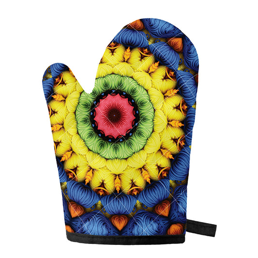 Colorful Kaleidoscope Print Single Oven Mitt