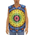 Colorful Kaleidoscope Print Sleeveless Baseball Jersey